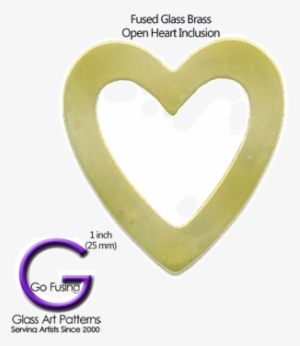 Fused Glass Brass Inclusion - Heart