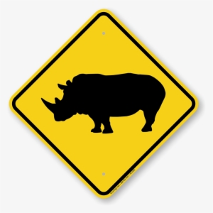 Rhinoceros Crossing Sign - Señales De Transito Tunel