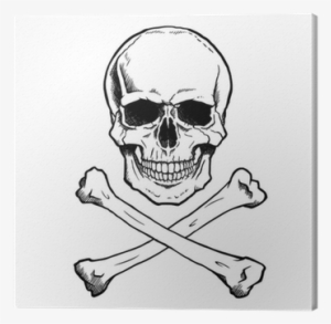 Black And White Human Skull And Crossbones - Skull And Crossbones With Eye Patch