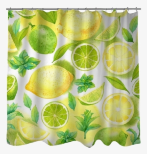 Seamless Pattern With Watercolor Lime Lemon And - Watercolor Painting
