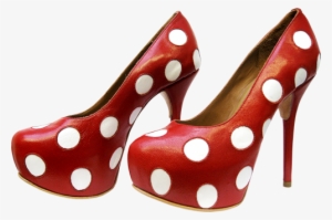 Red Polka Dot Heels Png Clipart - High Heels Png Transparent