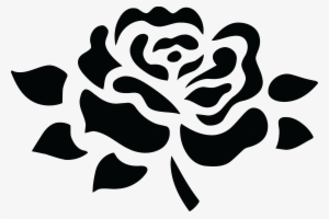 Free Clipart Of A Black And White Fully Bloomed Rose - Black And White Png