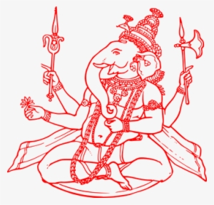 Ganesha Hinduism Hindu Temple God Elephant - Ganesh Ji Clipart Red