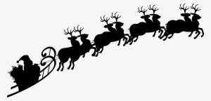 Santa Claus And Reindeer Png - Santa Sleigh Silhouette Png