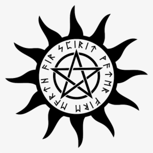 Magic, Pentacle, Pentagram, Spirit, Symbol - Tattoos Pentagram Inside A Sun