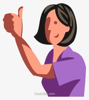 Woman Giving The Thumbs Up Royalty Free Vector Clip - Girl Giving Thumbs Up Clipart