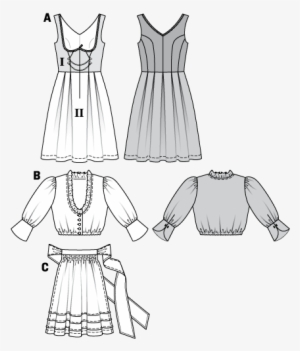 Burda Ladies Drindl Folklore Fancy Dress Costume Fabric - Burda 7443 Women's Dirndl