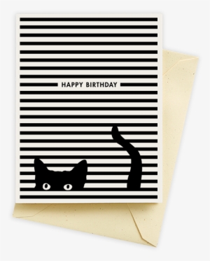 Cat Stripe Thank You Notecards - 12 Folded Notes And