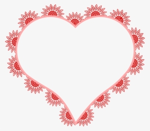 Heart Pixel Art Valentine's Day Clip Art - Heart Floral Frame Png