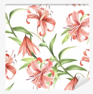 Banner Free Download Seamless Pattern Withtiger Lily - Drawing