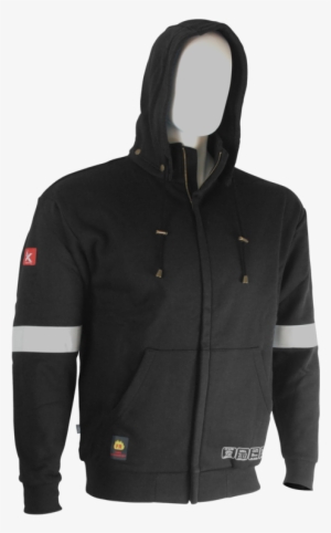 Sweatshirt Black With Zipper And Detachable Hood Fr - Sweatshirt