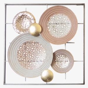 Blush Gold Circle Wall Art 54cm - Art