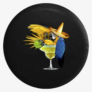 Parrot In Margarita Glass Tropical Beach Vacation - Decal