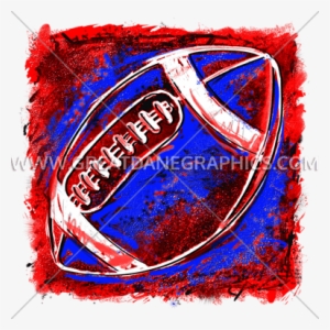 Grunge Football - Multi-colored Football Red White And Blue T-shirt,