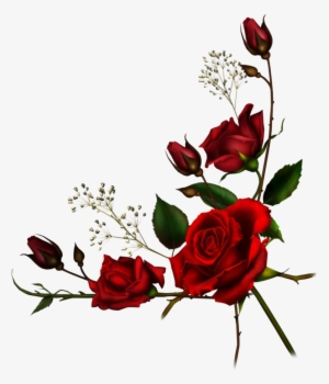 Embroidery Designs - Red Rose Borders Png