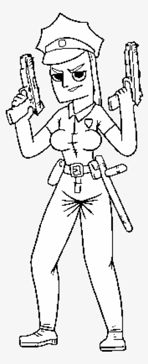 Dibujo De Una Mujer Policia Para Colorear - Drawing