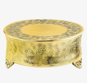Golden Wedding Cake Stand - Elegance Round Ornate Cake Stand, 14", Silver