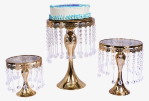 Crystal Cake Stand - Gold