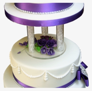 Rose Teardrop Wedding Cake - Purple Wedding Cakes With Stand