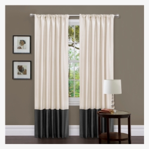 Window With Curtains Png Milione Fiori Black/white - Mercury Row Rod Pocket Light-filtering Curtain Panels