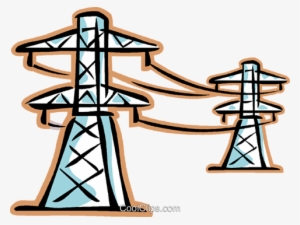 Hydro Lines Royalty Free Vector Clip Art Illustration - Electricity Clipart Free