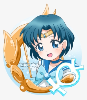 Mizuno Ami And Sailor Mercury Drawn By Asuka (ganboriyo - Cartoon