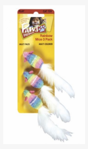 Paws Rainbow Mice Cat Toy - Plastic