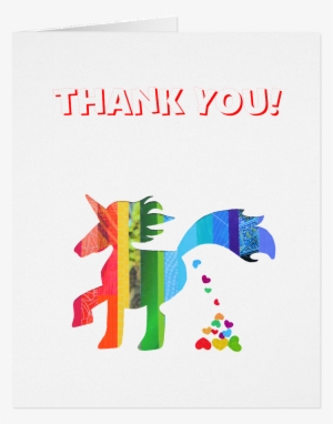 Gc004 Unicorn Thank You Card - Thank You Poop