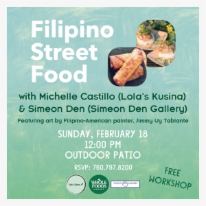 Filipino Street Food Workshop - Flyer