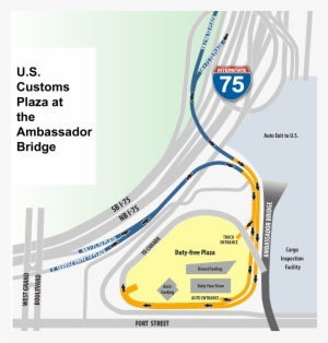 Diagram Of Traffic Flow At The U - Ambassador Bridge Border Crossing