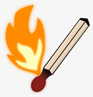 Burning Matchstick In Color - Matchstick Clip Art