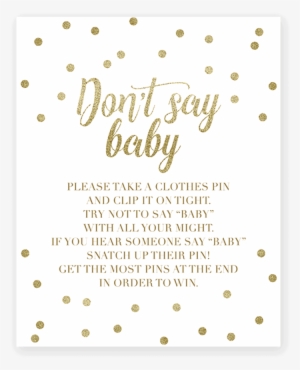 Don T Say Baby Clothespin Game With Gold Confetti Printable - Twinkle Little Star Dont Say Baby