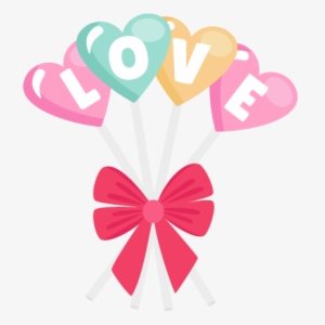 Love Lollipops Valentine Treats Scrapbook Cuts Svg - Scrap Book Clip Arts