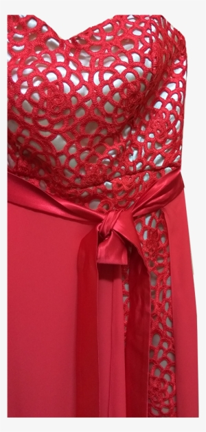 Mini Dress Strapless Red By Lace - Dress