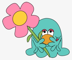 Monster With A Flower - Cute Monster Clipart
