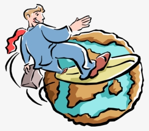 Vector Illustration Of Businessman Surfing The World - Surfing The World Wide Web