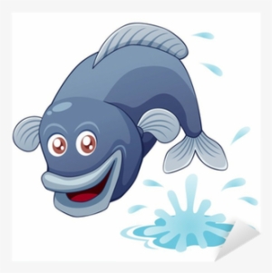 Illustration Of Fish Jumping Vector Sticker • Pixers® - Illustration