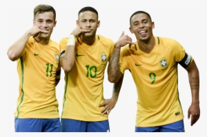 Philippe Coutinho, Neymar & Gabriel Jesus Render - Brazil Photo Frame