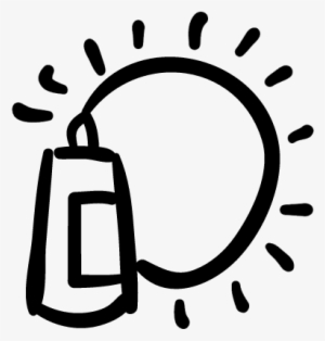 Summer Sun Lotion Bottle Outline Vector - Sunscreen
