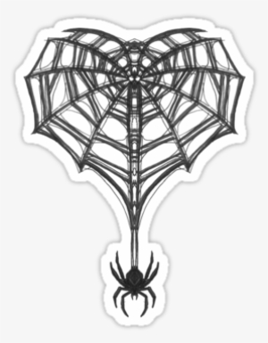 "gothic Spider Web Heart" Stickers By Sinfulstitches - Gothic Spider And Web
