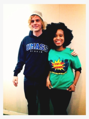 evan peters and a fan at umass - friendship