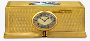 Gold-plated Singing Bird Box And Clock - Singing Bird Box