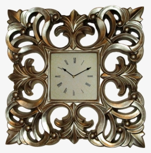 Kairos Pu Champagne Gold Elaborate Leaf Pattern Rim - Clock