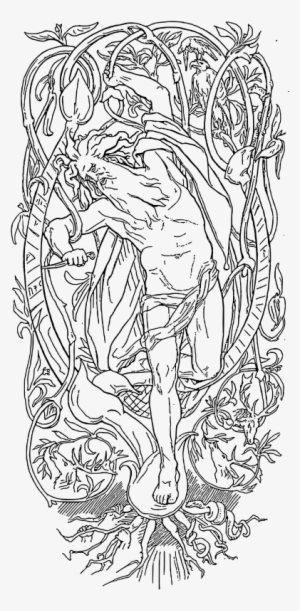 Odin Sacrificing Himself Upon The Sacred World Tree - Lorenz Frølich Odin