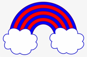 Red And Blue Rainbow With 2 Blue Clouds Svg Clip Arts