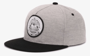 A Gray Snapback Cap Which Shows The Eye Of Providence - Flat Hip Hop Cap Classic Cotton Snapback 3d God Eyes