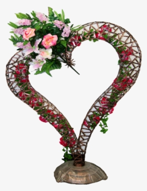 Floral Vine Heart Bronze Decoration - Bronze