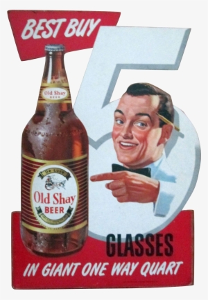 Old Shay Beer Scarce Diecut Cardboard Store Display - Brouwerij Bosteels