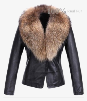 Fur Lined Leather Jacket Png Photos - Ladies Leather Jackets With Fur Collar