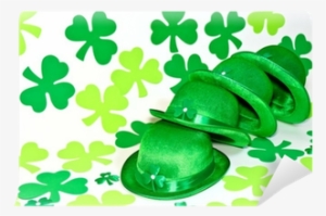 Clover And Irish Hat For Saint Patrick Day Wall Mural - Clover